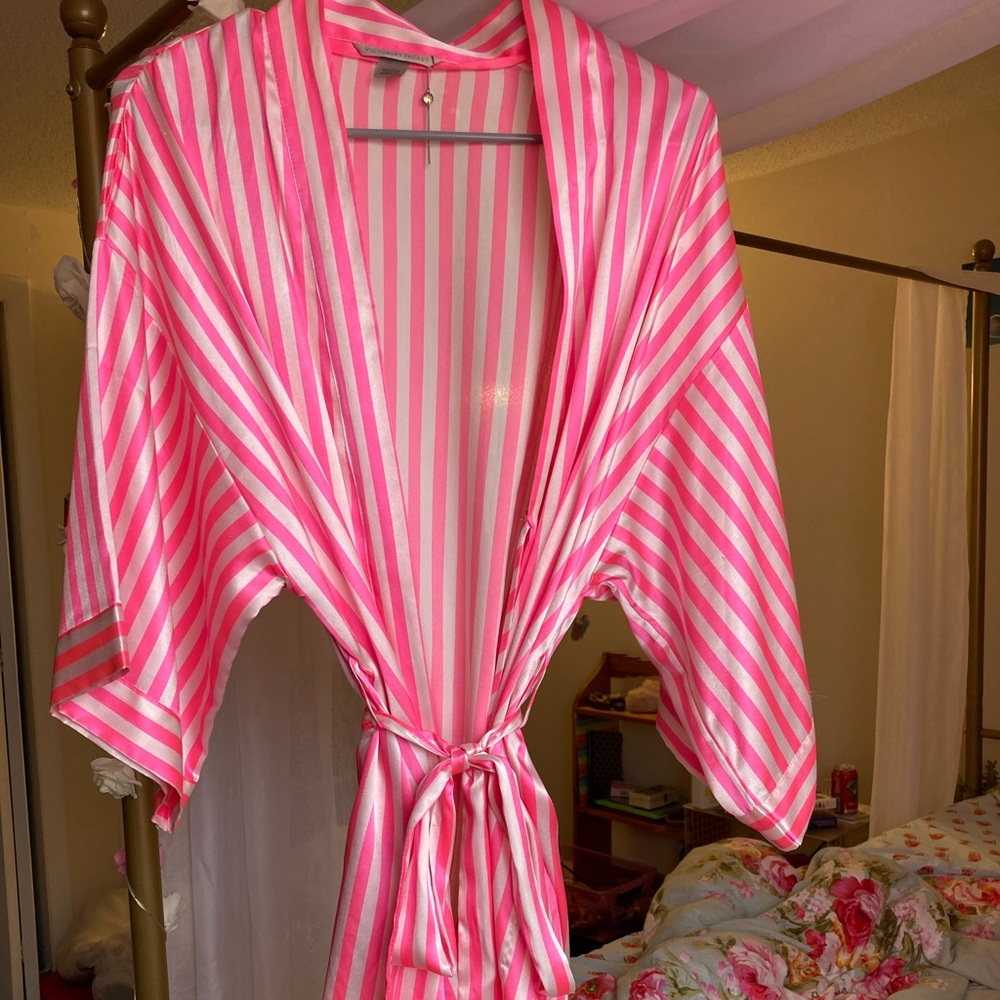 Victoria’s Secret striped satin robe